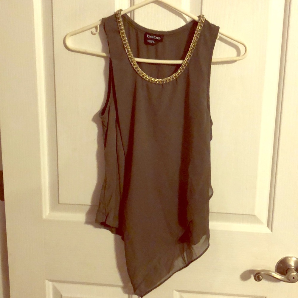 Olive green tank blouse.